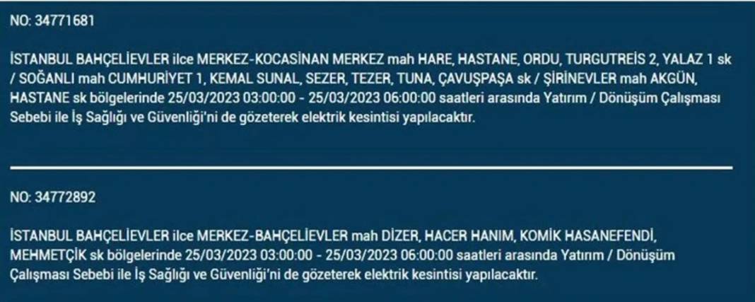 İstanbullular dikkat! Yarın bu ilçelerde elektrikler kesilecek 29